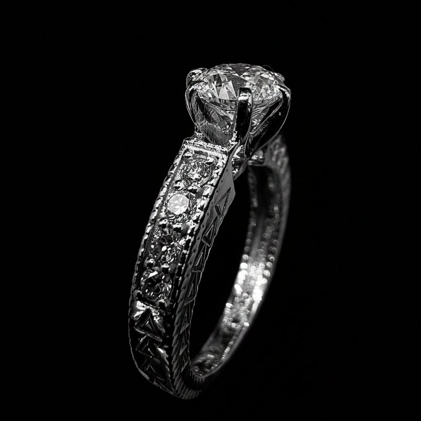 Heritage Engraved Solitaire Ring