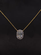 Oval Diamond Statement Pendant with Chain