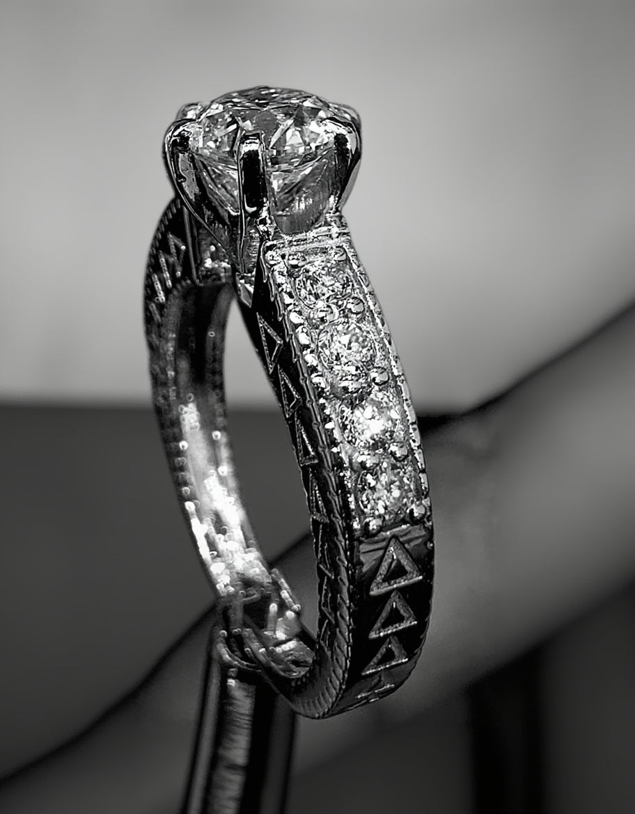 Heritage Engraved Solitaire Ring