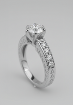 Heritage Engraved Solitaire Ring