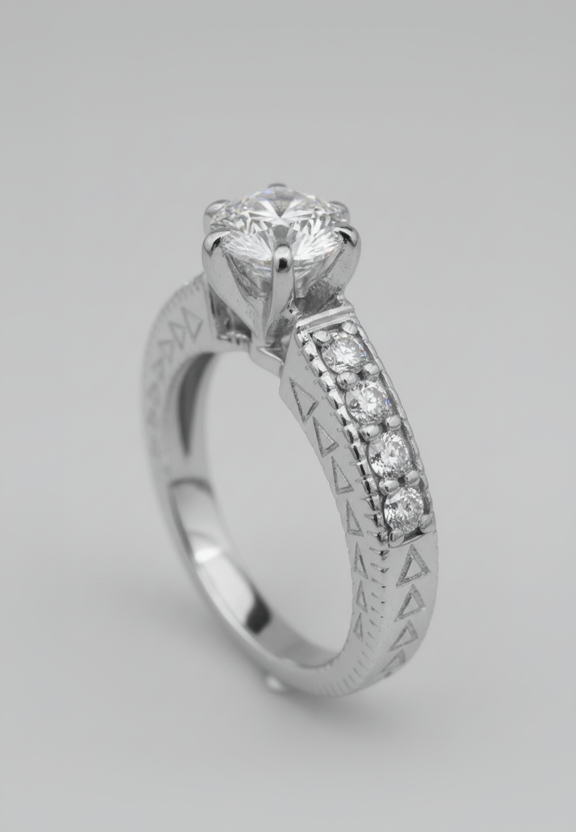 Heritage Engraved Solitaire Ring