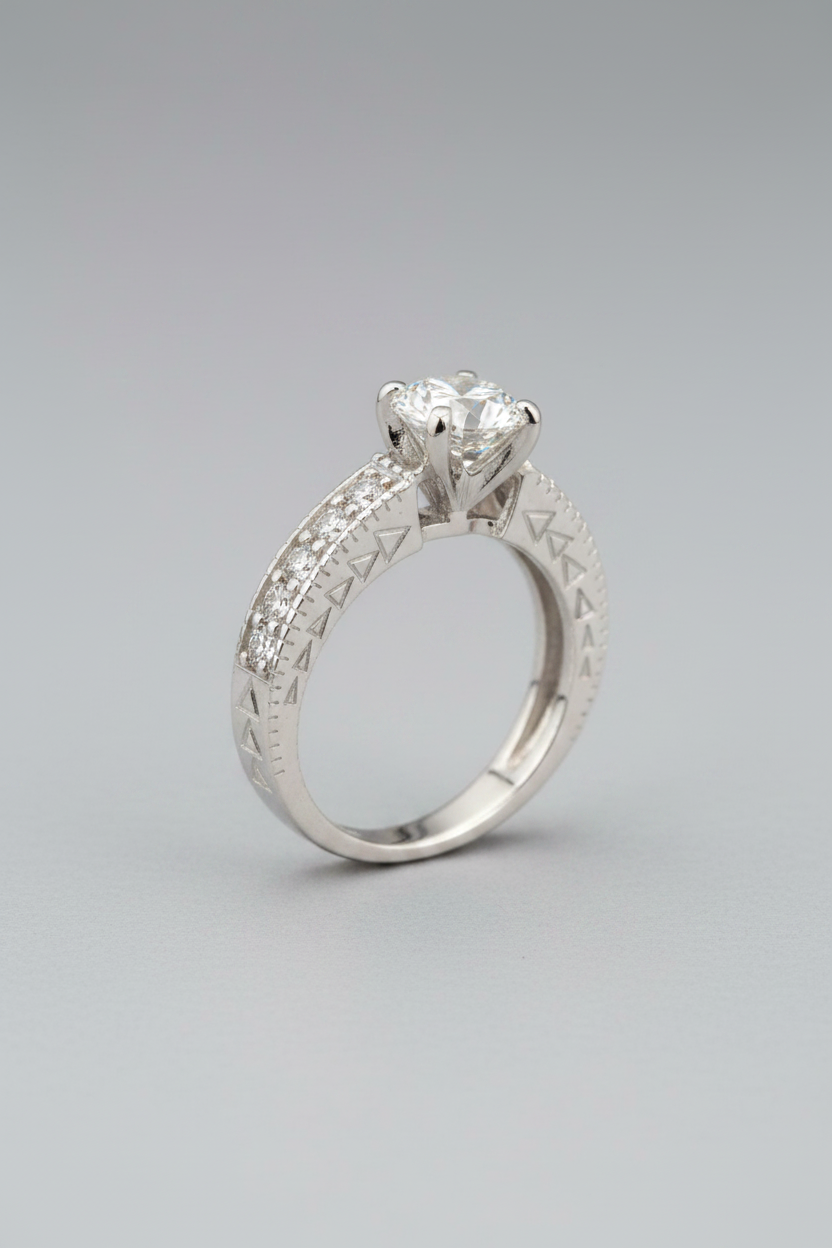 Heritage Engraved Solitaire Ring