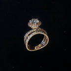 Round Brilliant Halo Diamond Ring with Pavé Band