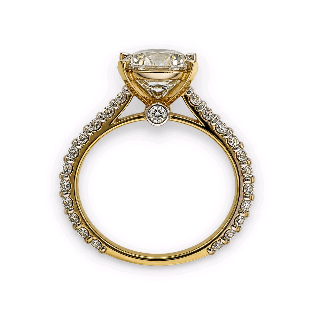 Premium Oval Solitaire Ring with Hidden Halo