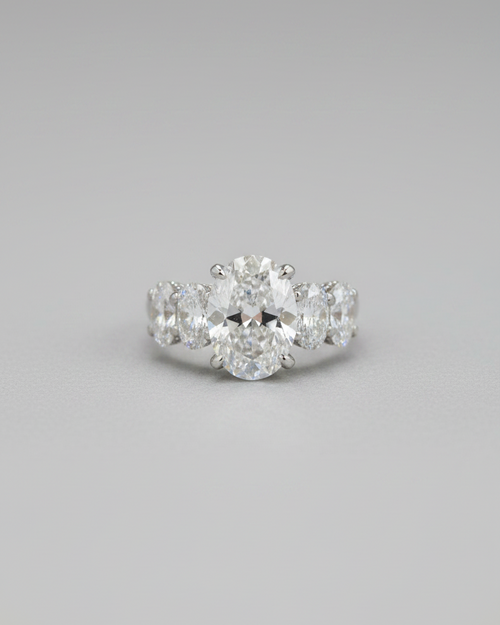 Crowned Oval Solitaire Ring