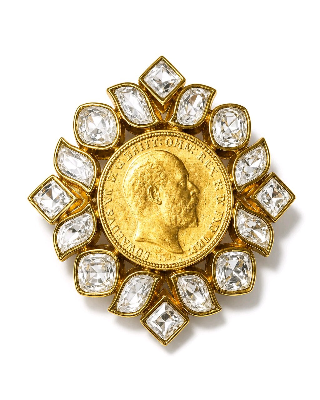 Regal Gold Coin Ring Featuring Traditional Kundan Art