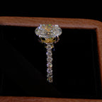 Premium Oval Solitaire Ring with Hidden Halo