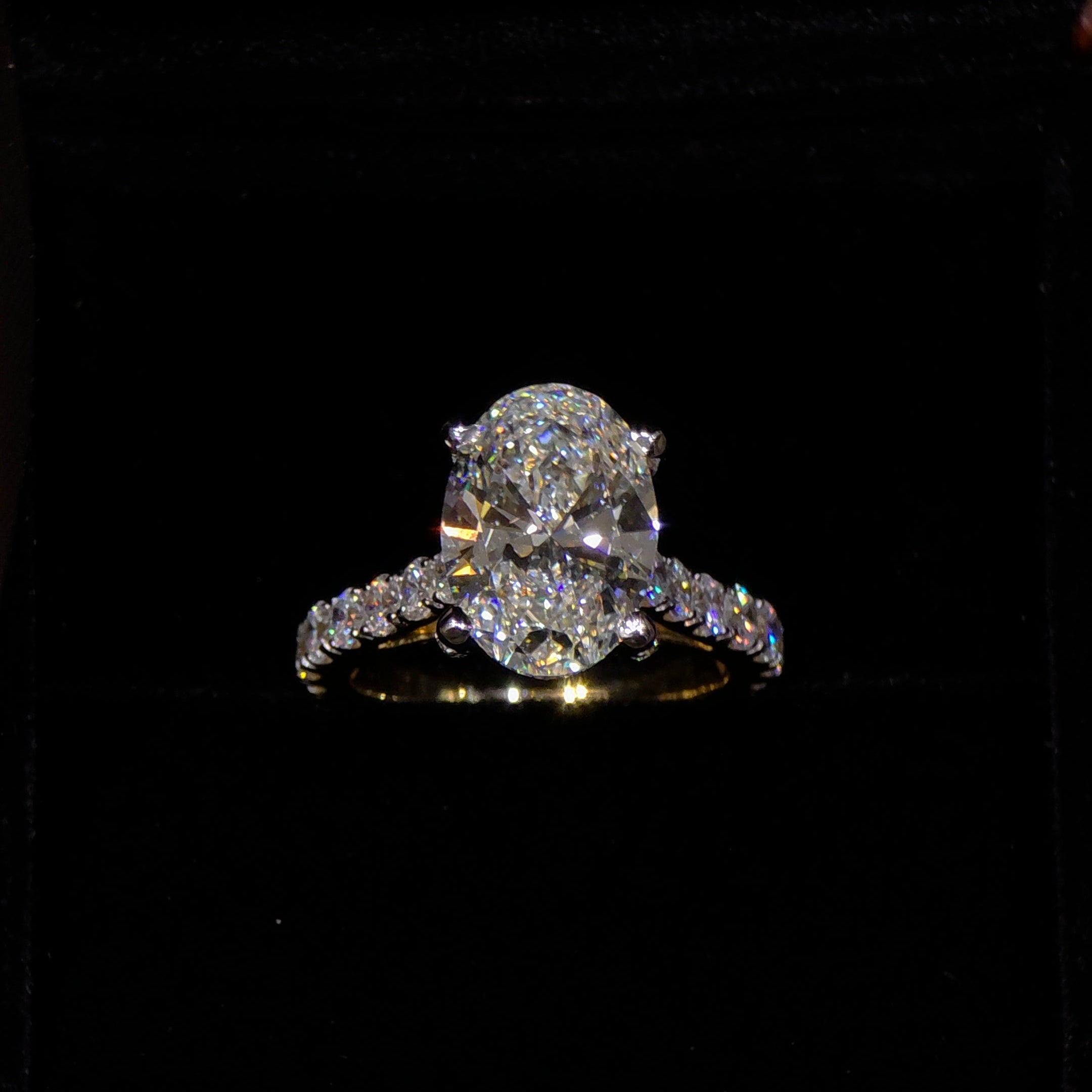 Premium Oval Solitaire Ring with Hidden Halo