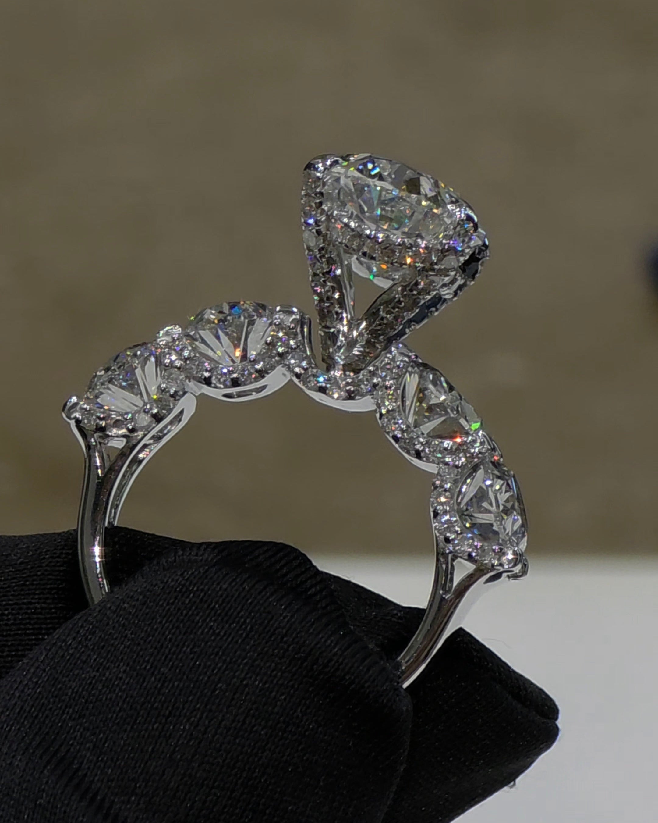 Crowned Oval Solitaire Ring