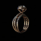 Round Brilliant Halo Diamond Ring with Pavé Band